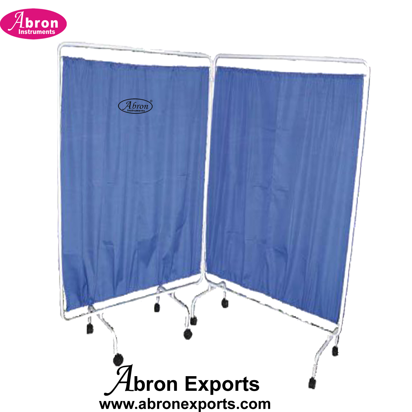 Hospital Medical bedside screens 2 four x2 feet 175cm partion with curtons steel frame with wheels Abron ABM-2355-S2P 